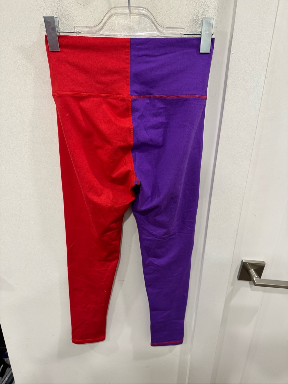 Terez Colorblock Purple & Coral High-Waist Leggings - Picture 7 of 8